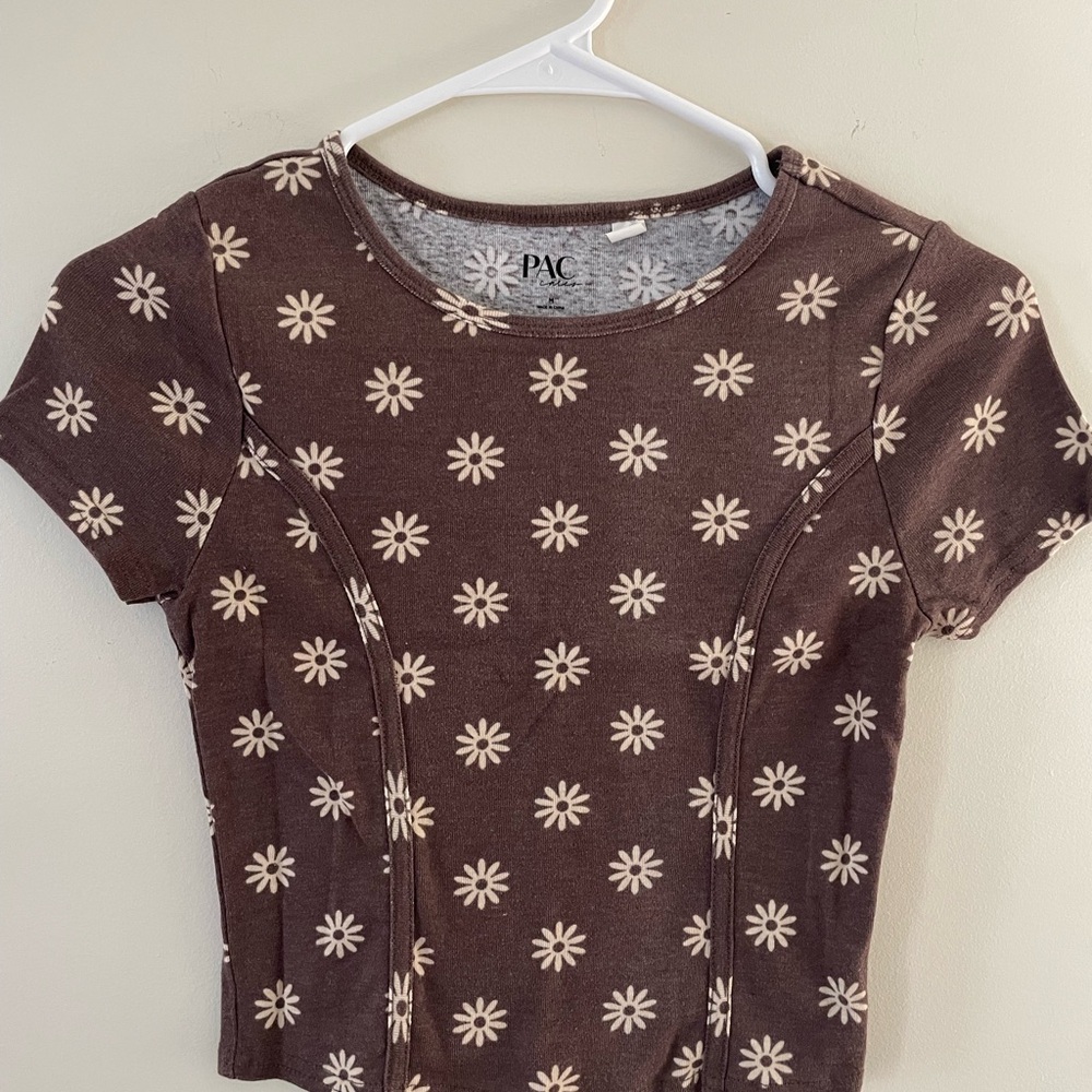 Brown Floral Women's Top